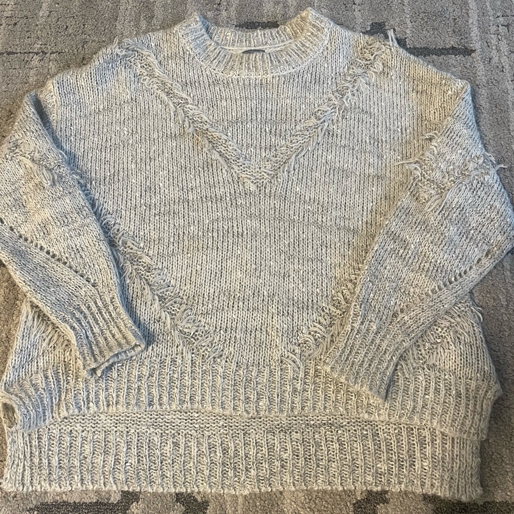 Fringe Detail Crew Neck Sweater